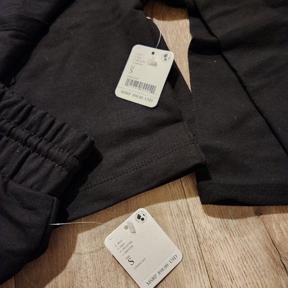 FREE PEOPLE 2 PIECE SUNNY SET FIT - BLACK - Picture 3 of 6